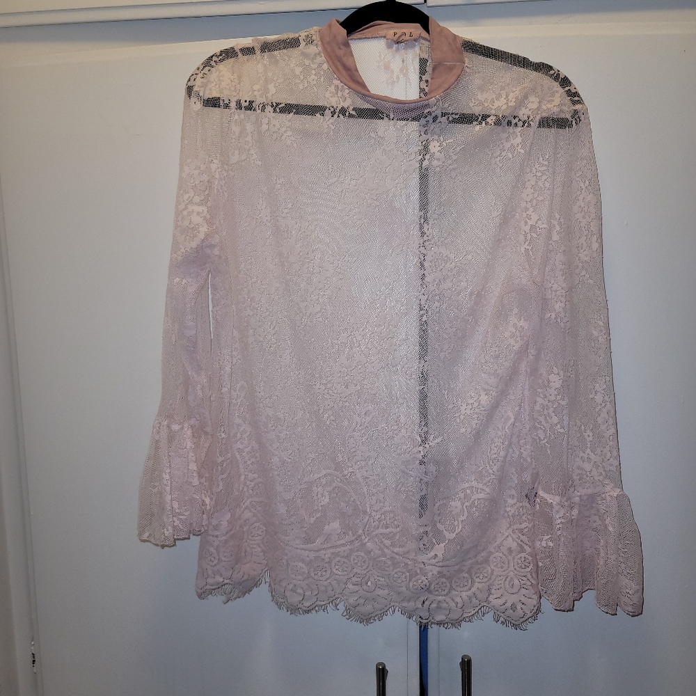 Pink lace top